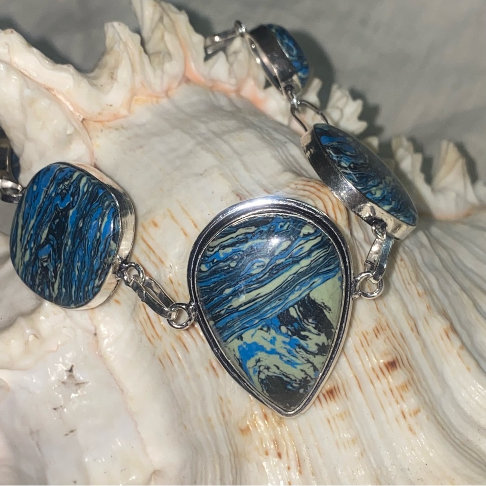 Pietersite multi-gem Van Gogh inspired Bracelet